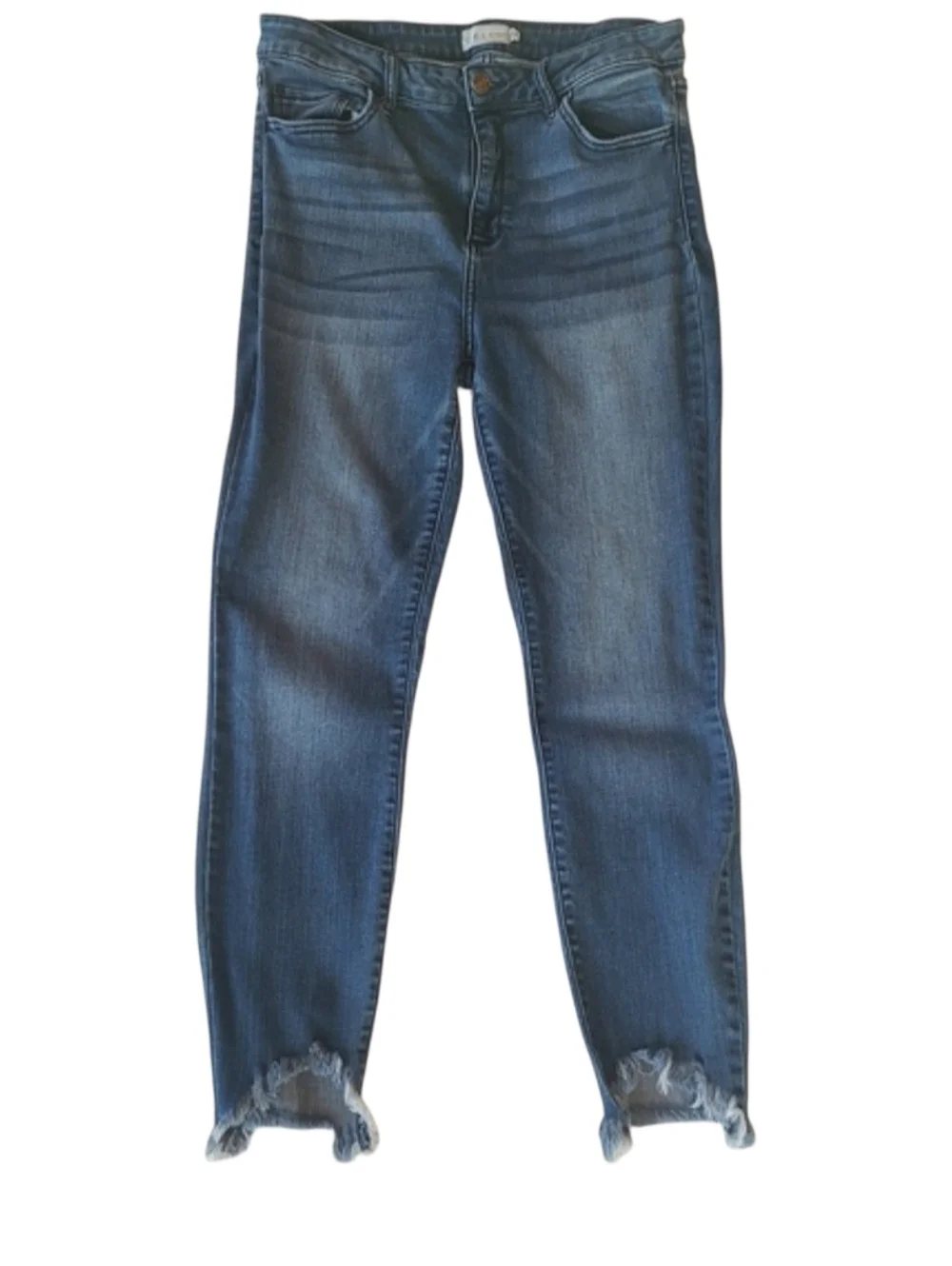 Cello Juniors Ankle Jeans in Blue with Frayed Hem Size 13